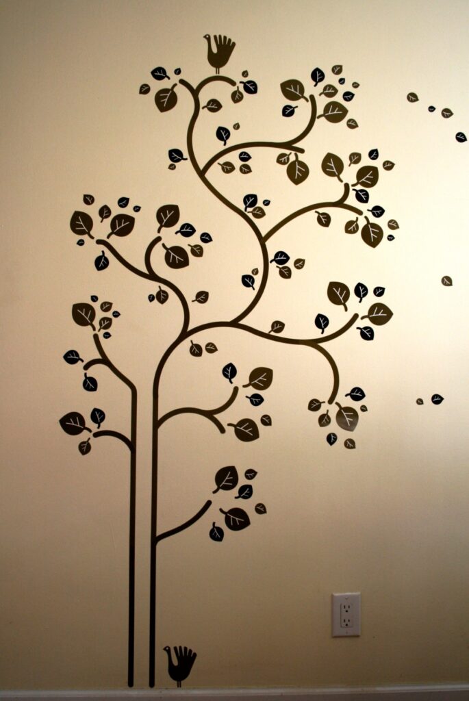 Wall decals for DIY budget-friendly wall makeover