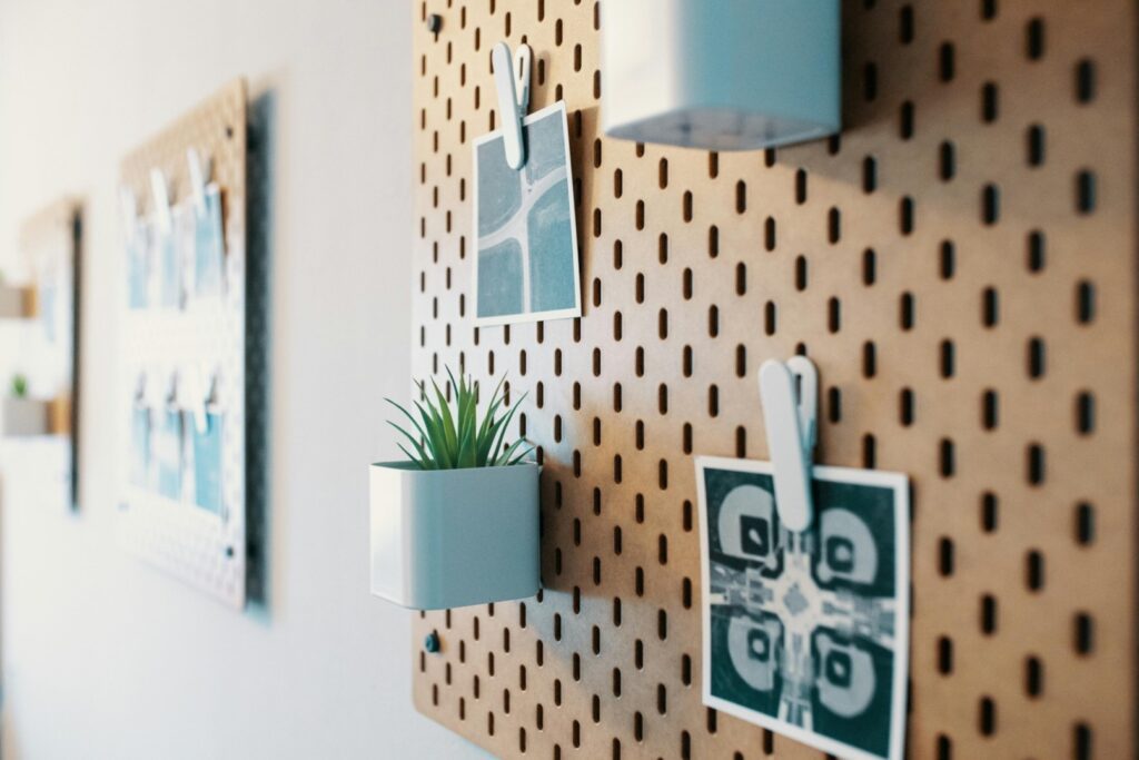 Pegboards for wall makeover