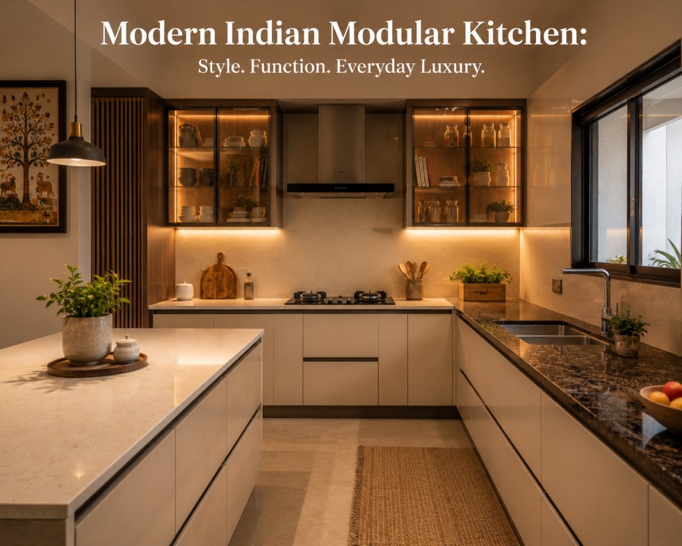 Durable kitchen countertop materials for Indian homes — quartz vs granite comparison — Furnofy interior design