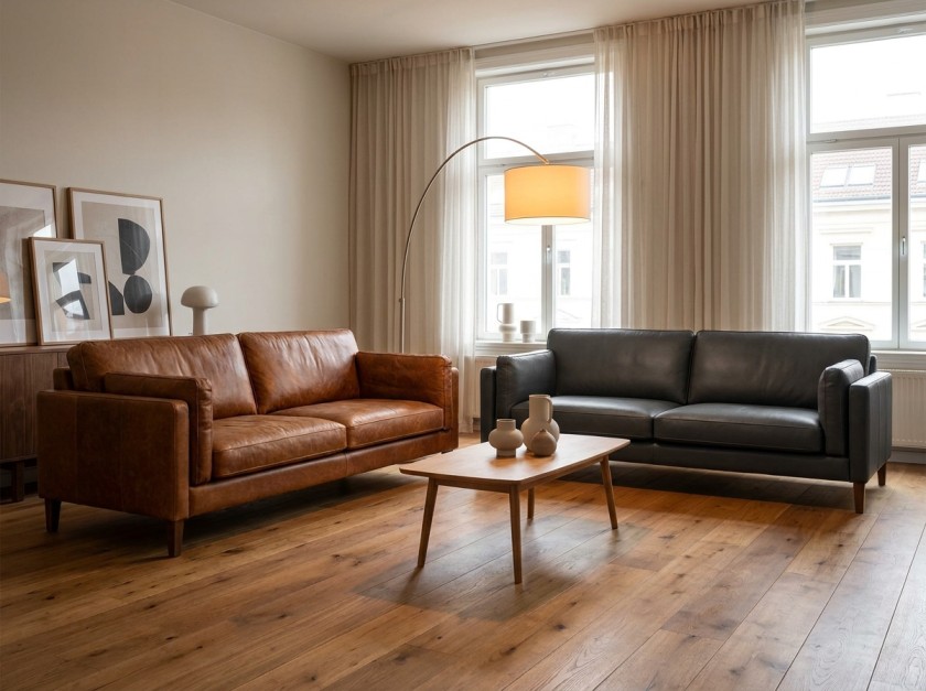 Leather sofa upholstery grades comparison – full-grain, top-grain and bonded leather by Furnofy